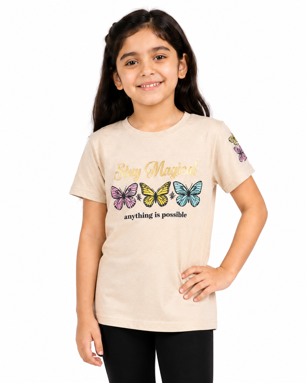 Girls T-Shirt — "Stay Magical" Butterfly | Shirt Only