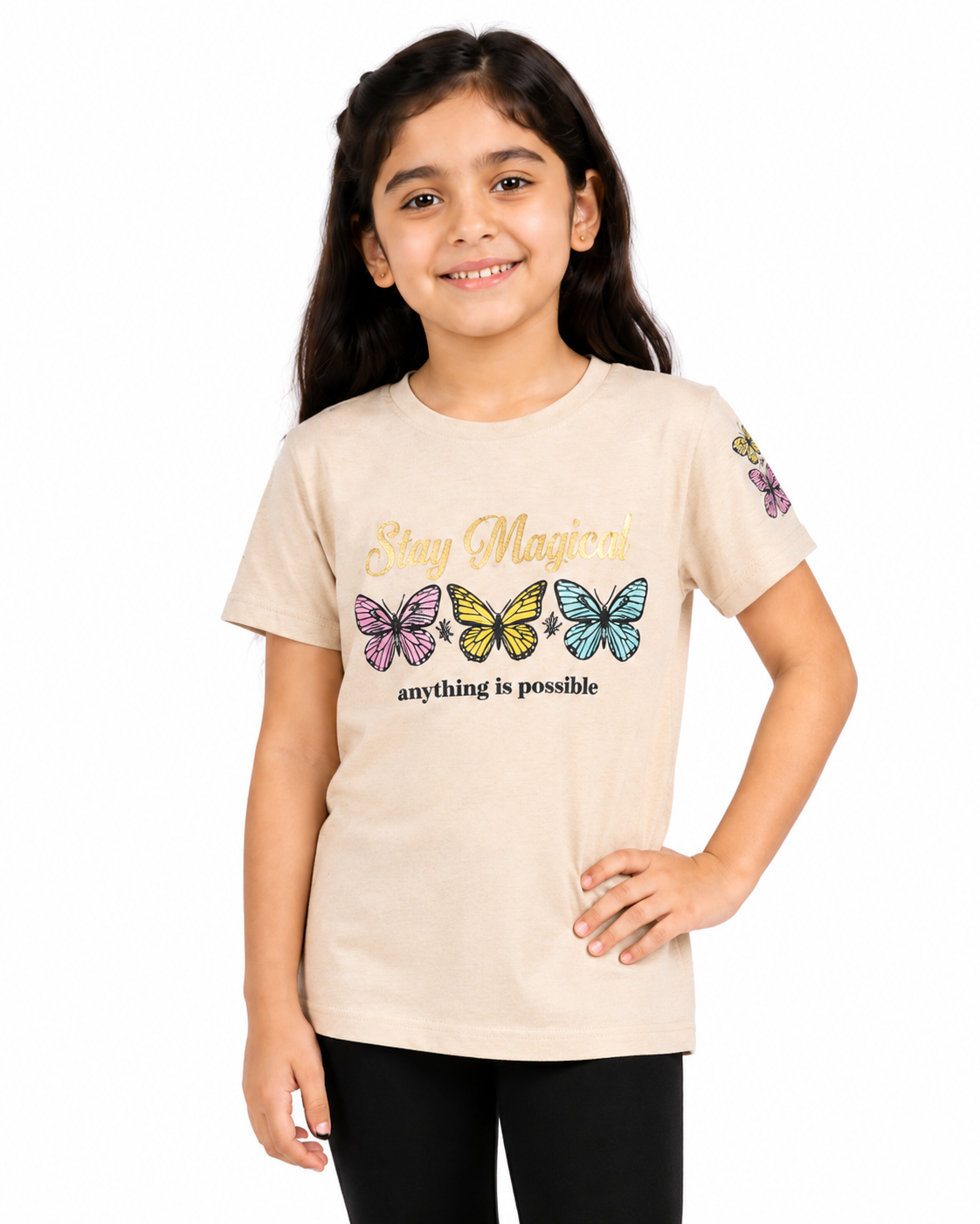 Girls T-Shirt — "Stay Magical" Butterfly | Shirt Only