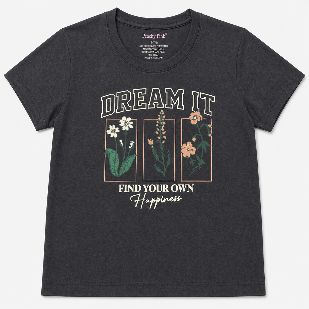 Girls T-Shirt — "Dream It" Botanical | Shirt Only