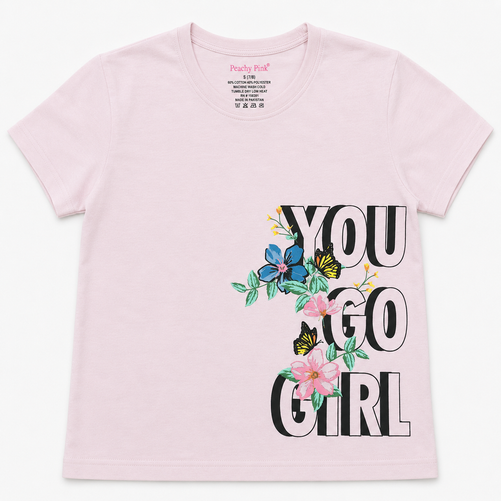 Girls T-Shirt — "You Go Girl" Floral | Shirt Only