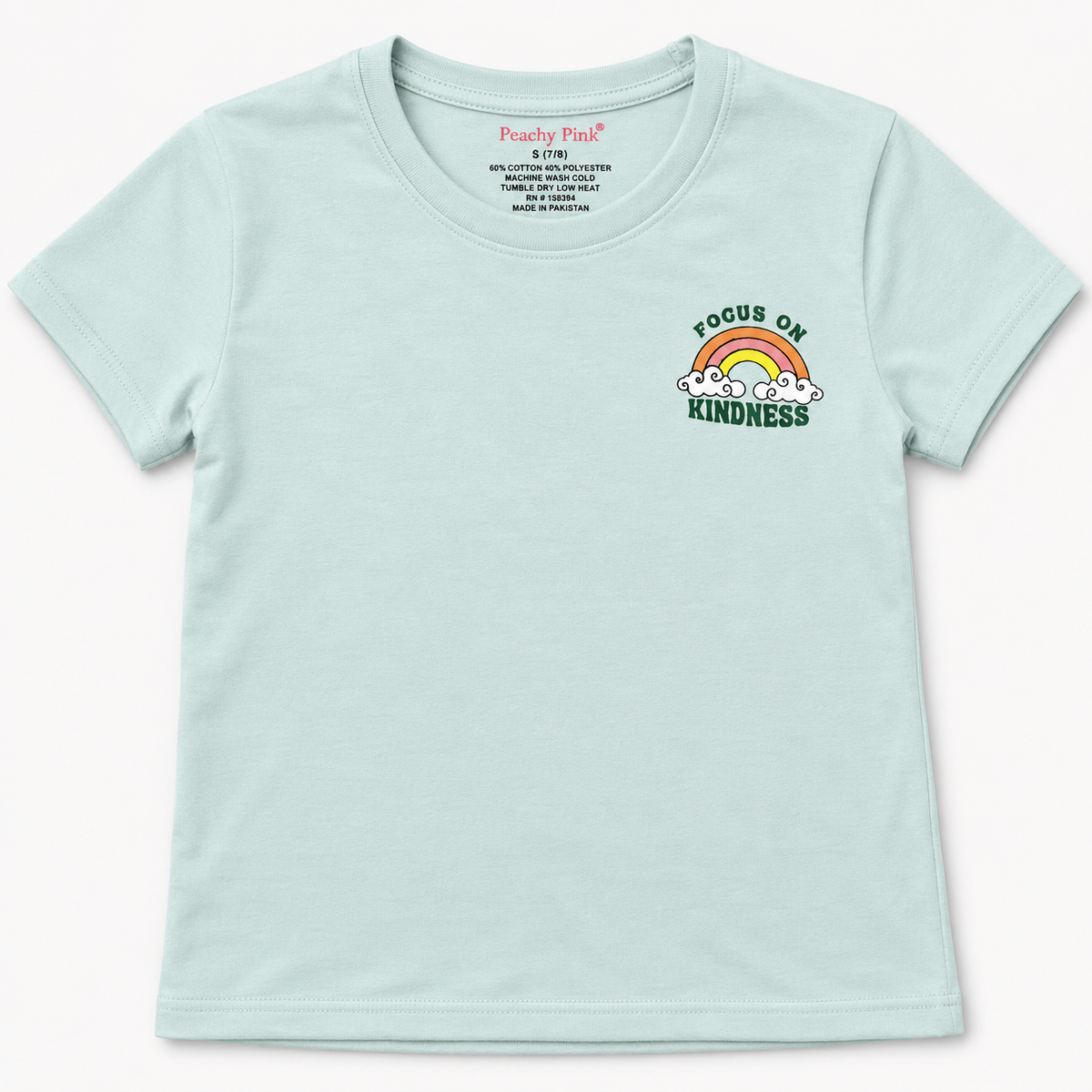 Girls T-Shirt — "Focus On Kindness" Rainbow | Shirt Only