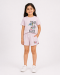 Girls T-Shirt + Short Set — "You Go Girl" Floral