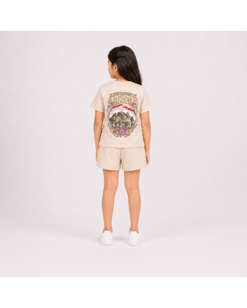Girls T-Shirt + Short Set — Floral Bouquet