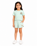Girls T-Shirt + Short Set — "Focus On Kindness" Rainbow