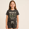 Girls Tee + Short Set — "Dream It" Botanical | Style 5